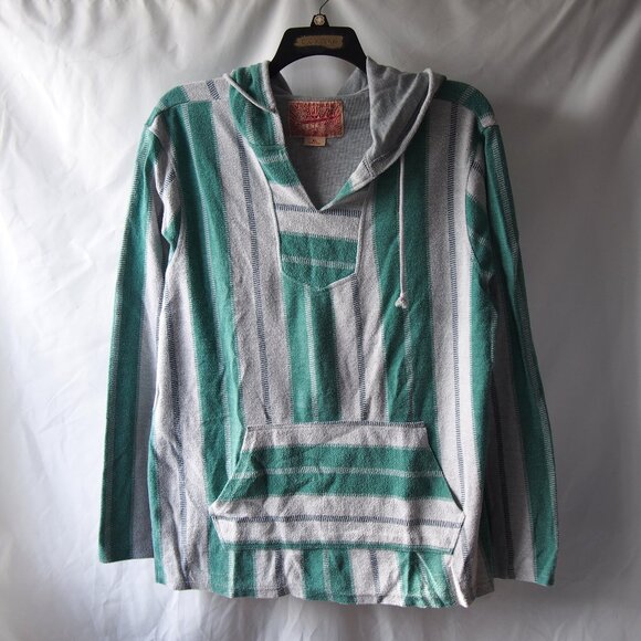 Brooklyn Cloth Company Striped Baja Surf Hoodie Sweatshirt Size XL - Picture 1 of 13